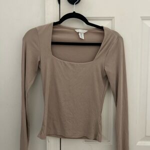 Elegant Tan Long Sleeve Top